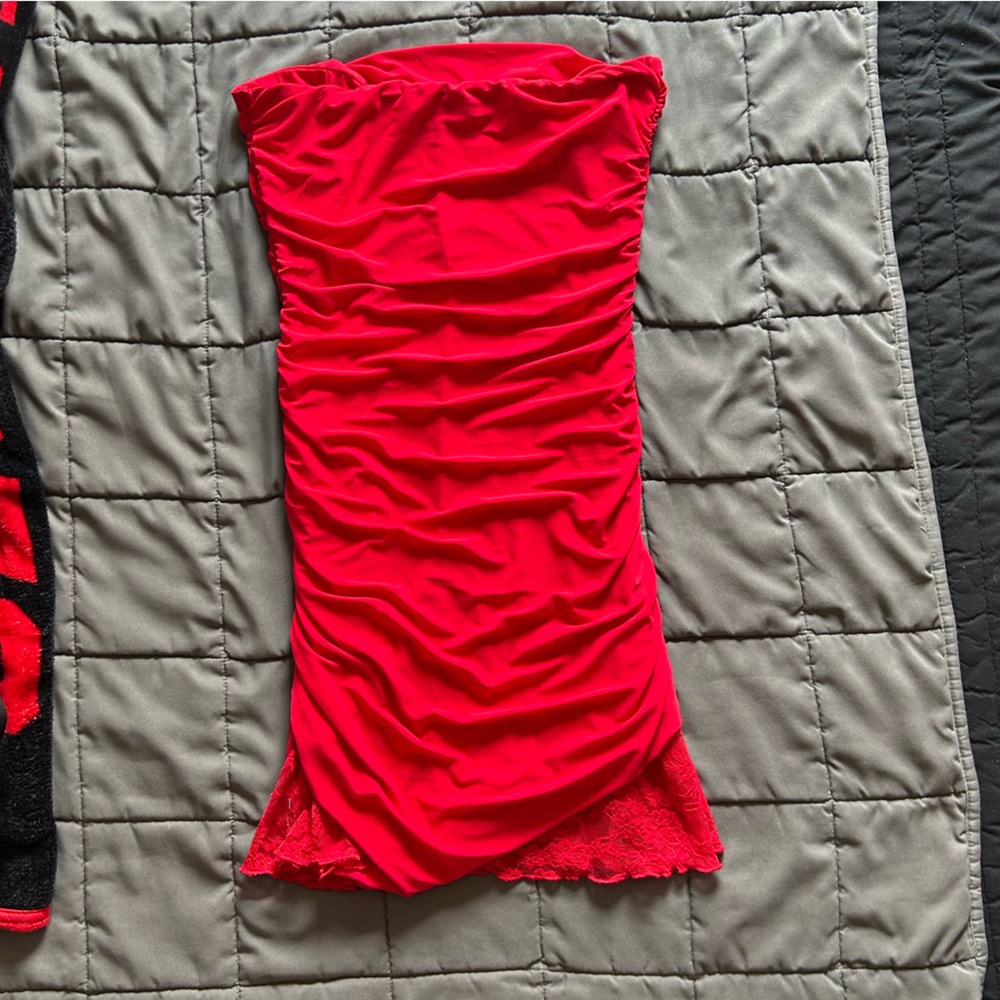 Red Strapless Dress